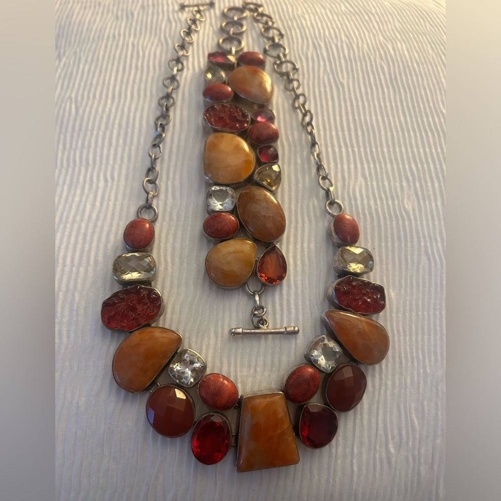 Fabulous 925 Silver Necklace & Bracelet Set